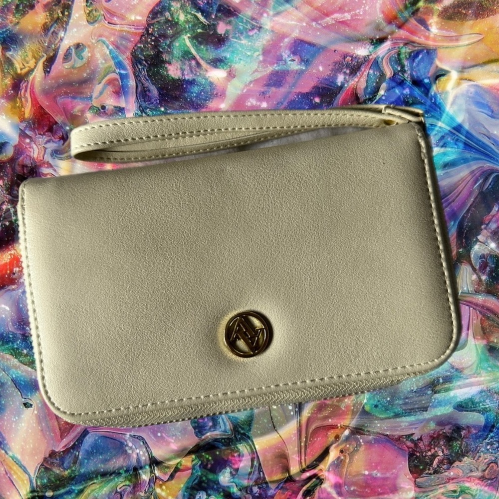 Adrienne Vittadini Cream/Smooth Ivory Zip Around Wallet (Wristlet)